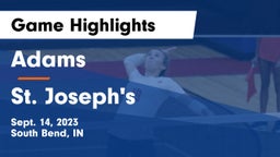Adams  vs St. Joseph's  Game Highlights - Sept. 14, 2023