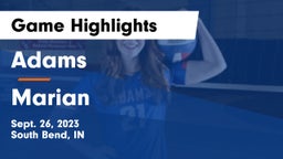 Adams  vs Marian  Game Highlights - Sept. 26, 2023