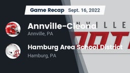Recap: Annville-Cleona  vs. Hamburg Area School District 2022
