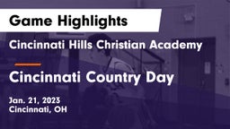 Cincinnati Hills Christian Academy vs Cincinnati Country Day  Game Highlights - Jan. 21, 2023