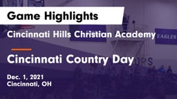 Cincinnati Hills Christian Academy vs Cincinnati Country Day  Game Highlights - Dec. 1, 2021