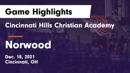 Cincinnati Hills Christian Academy vs Norwood Game Highlights - Dec. 18, 2021