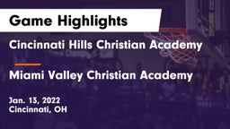 Cincinnati Hills Christian Academy vs Miami Valley Christian Academy Game Highlights - Jan. 13, 2022