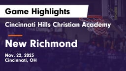 Cincinnati Hills Christian Academy vs New Richmond  Game Highlights - Nov. 22, 2023