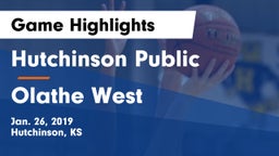 Hutchinson Public  vs Olathe West   Game Highlights - Jan. 26, 2019