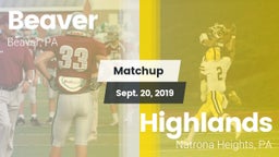 Matchup: Beaver vs. Highlands  2019