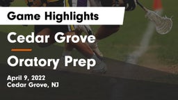 Cedar Grove  vs Oratory Prep  Game Highlights - April 9, 2022