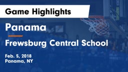 Panama  vs Frewsburg Central School Game Highlights - Feb. 5, 2018