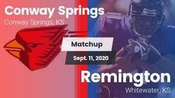 Matchup: Conway Springs High vs. Remington  2020