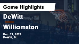 DeWitt  vs Williamston  Game Highlights - Dec. 21, 2023