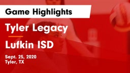 Tyler Legacy  vs Lufkin ISD Game Highlights - Sept. 25, 2020