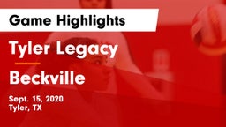 Tyler Legacy  vs Beckville  Game Highlights - Sept. 15, 2020