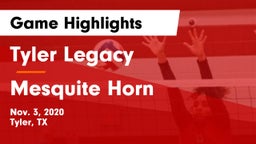 Tyler Legacy  vs Mesquite Horn  Game Highlights - Nov. 3, 2020