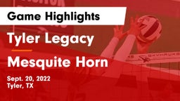 Tyler Legacy  vs Mesquite Horn  Game Highlights - Sept. 20, 2022