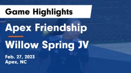 Apex Friendship  vs Willow Spring JV Game Highlights - Feb. 27, 2023