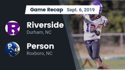 Recap: Riverside  vs. Person  2019