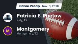 Recap: Patricia E. Paetow  vs. Montgomery  2018
