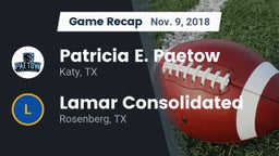 Recap: Patricia E. Paetow  vs. Lamar Consolidated  2018
