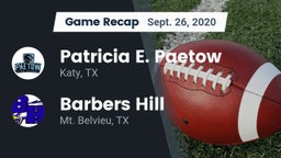 Recap: Patricia E. Paetow  vs. Barbers Hill  2020