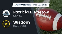 Recap: Patricia E. Paetow  vs. Wisdom  2020