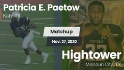 Matchup: Patricia E. Paetow H vs. Hightower  2020