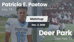 Matchup: Patricia E. Paetow H vs. Deer Park  2020