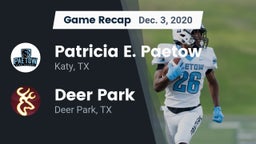 Recap: Patricia E. Paetow  vs. Deer Park  2020