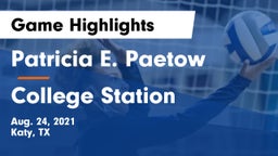 Patricia E. Paetow  vs College Station  Game Highlights - Aug. 24, 2021