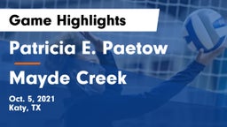 Patricia E. Paetow  vs Mayde Creek  Game Highlights - Oct. 5, 2021
