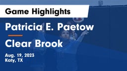 Patricia E. Paetow  vs Clear Brook  Game Highlights - Aug. 19, 2023