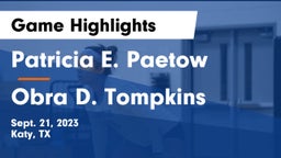 Patricia E. Paetow  vs Obra D. Tompkins  Game Highlights - Sept. 21, 2023