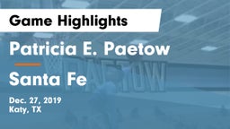 Patricia E. Paetow  vs Santa Fe Game Highlights - Dec. 27, 2019