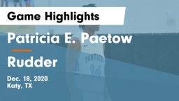 Patricia E. Paetow  vs Rudder  Game Highlights - Dec. 18, 2020