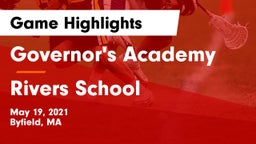 Governor's Academy  vs Rivers School Game Highlights - May 19, 2021