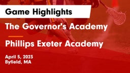 The Governor's Academy  vs Phillips Exeter Academy  Game Highlights - April 5, 2023