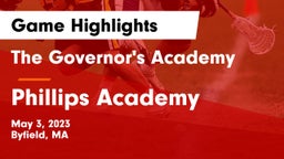 The Governor's Academy  vs Phillips Academy Game Highlights - May 3, 2023