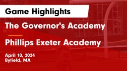 The Governor's Academy vs Phillips Exeter Academy Game Highlights - April 10, 2024
