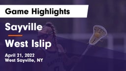 Sayville  vs West Islip  Game Highlights - April 21, 2022