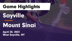 Sayville  vs Mount Sinai  Game Highlights - April 28, 2022