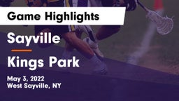 Sayville  vs Kings Park   Game Highlights - May 3, 2022