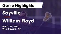 Sayville  vs William Floyd  Game Highlights - March 22, 2023