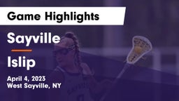 Sayville  vs Islip  Game Highlights - April 4, 2023