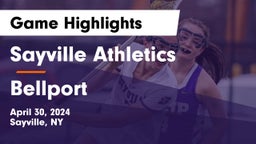 Sayville Athletics vs Bellport  Game Highlights - April 30, 2024