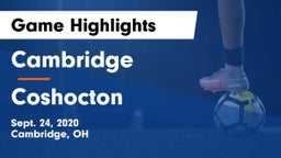 Cambridge  vs Coshocton Game Highlights - Sept. 24, 2020