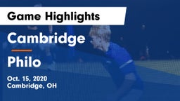 Cambridge  vs Philo  Game Highlights - Oct. 15, 2020