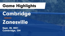 Cambridge  vs Zanesville  Game Highlights - Sept. 28, 2021