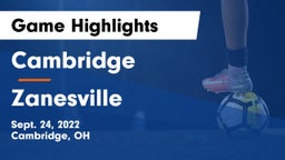 Cambridge  vs Zanesville  Game Highlights - Sept. 24, 2022