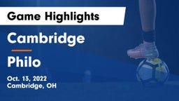 Cambridge  vs Philo  Game Highlights - Oct. 13, 2022