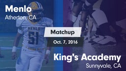 Matchup: Menlo  vs. King's Academy  2016