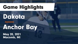 Dakota  vs Anchor Bay  Game Highlights - May 20, 2021